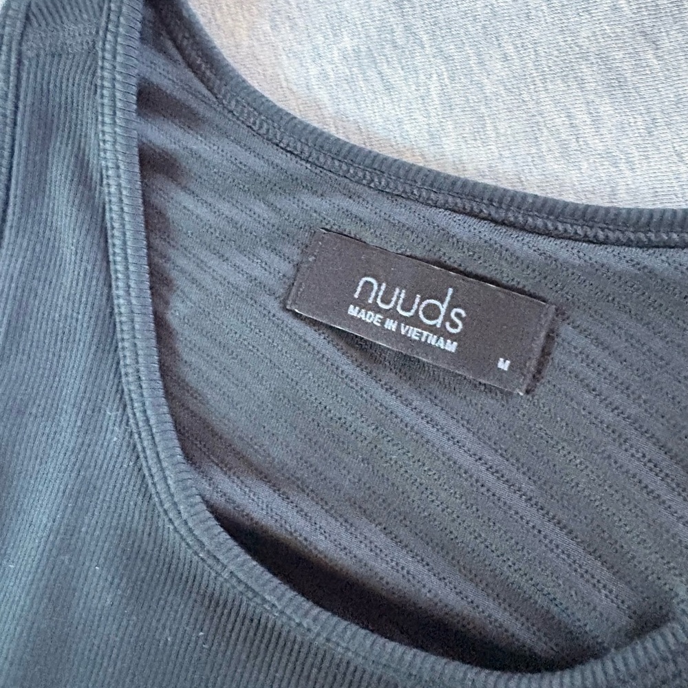 nuuds Black Ribbed Racerback Tank Top - Picture 2 of 4